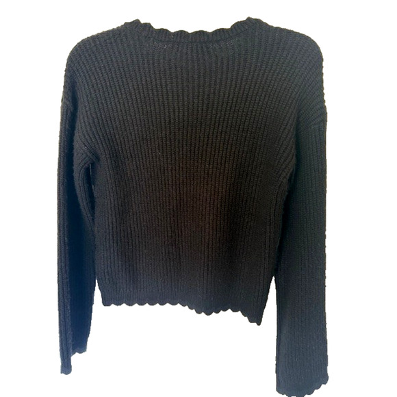 Design History Black Scallop Neck Sweater Pink Gold Blue Sequins NEW! Sz XS $118 - Picture 6 of 8